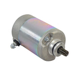 Starter Motor for Hammerhead Off-Road® & Kandi 250cc Go-Karts, featuring a silver electric motor with a metal sprocket, visible metal cylinder, and close-up of a screw and gear.