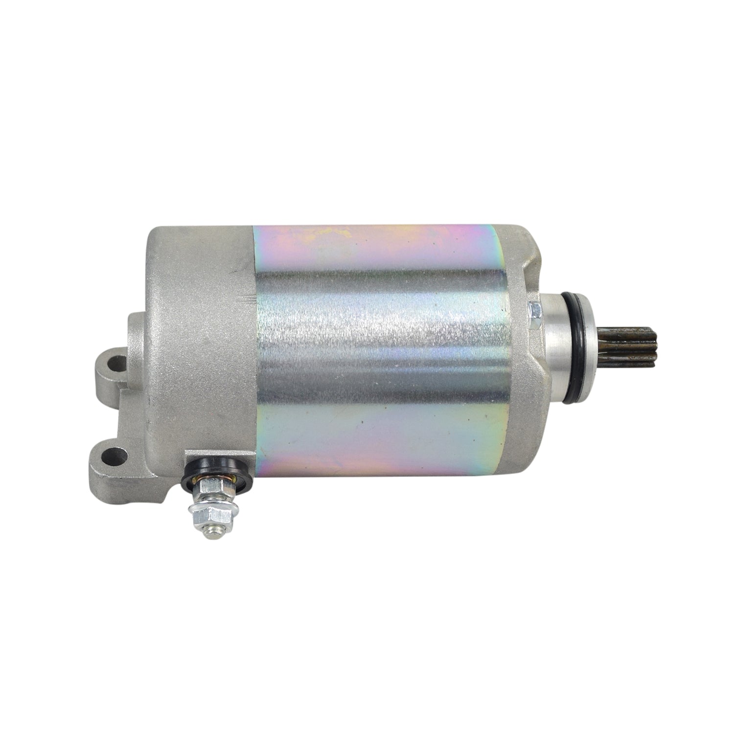 Starter Motor for Hammerhead Off-Road® & Kandi 250cc Go-Karts, featuring a silver electric motor with visible metal parts and a screw. Ideal replacement for various go-kart and dune buggy models.