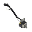 79cc Ignition Coil for Coleman CK100 & SK100 Go-Karts, featuring a black electrical device with wires, including a detachable black wire and metal connector, designed for 79cc to 98cc horizontal shaft engines.