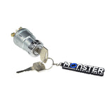 Ignition Switch with Keys for 110cc, 150cc, 200cc, & 250cc Go-Karts by Kandi, featuring a keyring with two attached keys and a 3-wire connection cylinder.