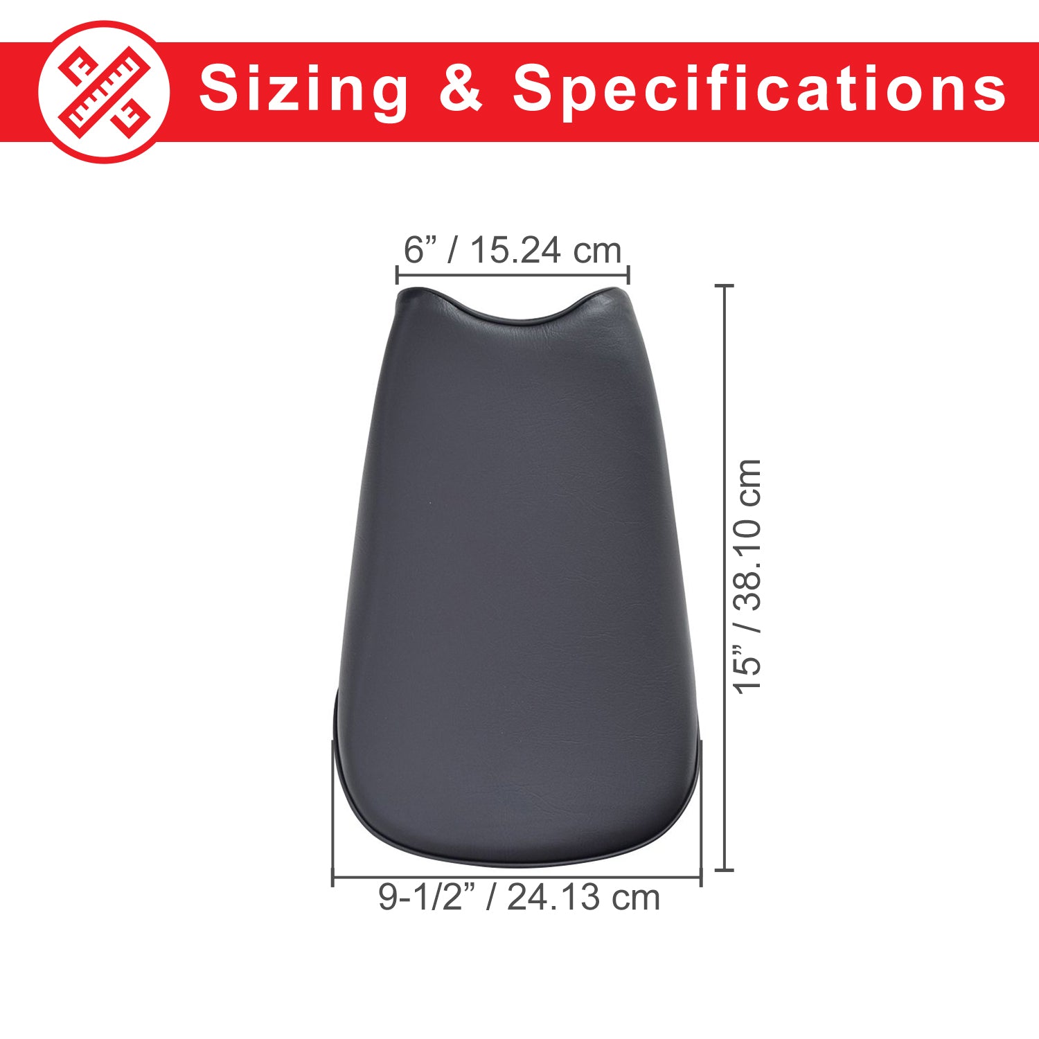 Seat for the Coleman CT200U-EX Mini Bike (Blemished), shown with specific dimensions and measurements on a white background.