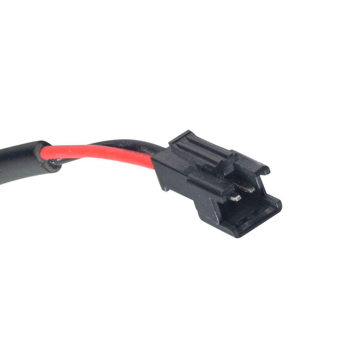 Coaxial Charger Port with Harness for the Swagtron EB5 Folding Electric Bike, featuring a black connector and red and black wires. Ideal for maintaining your ebike's charging functionality and protecting it from dust and moisture.