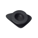 Rubber Basket Bracket Riser Plug for Pride Maxima (SC940), a black rubber object with a circular design, made for upper or lower positioning on the 4-wheel Maxima scooter.