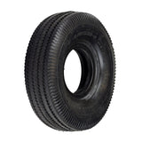 4.10/3.50-4 Tire with K353 Sawtooth Tread for Fatboy Mini BMX Bikes, featuring a close-up of the deep-siped sawtooth tread and hole in the center.