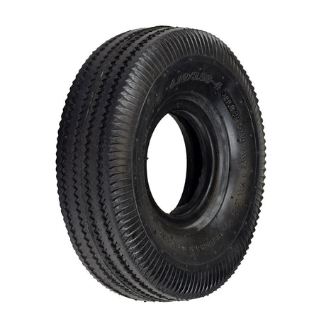 4.10/3.50-4 Tire with K353 Sawtooth Tread for Fatboy Mini BMX Bikes, featuring a close-up of the deep-siped sawtooth tread and hole in the center.