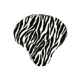 Faux Fur Cruiser Saddle Seat Cover for Bikes & Scooters in black and white zebra print pattern, showcasing plush texture and stylish design for added comfort and flair on any bike or scooter.