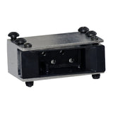 Female Power Connector Housing for the Go-Go Elite Traveller, Pride Victory 9, 9.2, 10, and 10.2: a black and silver rectangular metal box with screws, used for electronic controller systems on scooters.