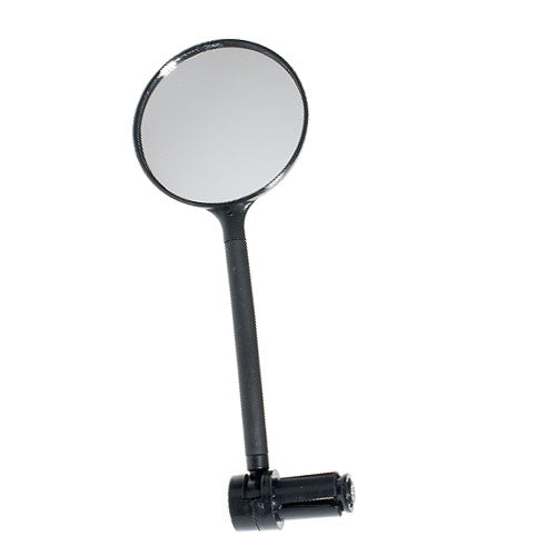 Rear View Mirror with Flexible Mount for Recreational Scooter shown close-up, featuring a round 3 lens on a 4.5 flexible stalk, ideal for handlebars.