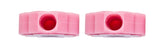 Close-up of the Flower Power Valve Cap Set, showcasing a pink pencil sharpener-like design, suitable for various bikes and scooters, highlighting its fun and practical appeal.