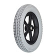 12-1/2x2-1/4 Foam-Filled Drive Wheel Assembly for Merits Travel-Ease Commuter Heavy Duty Power Chair, featuring a robust, flat-free, foam-filled tire with a sturdy black rim, designed for bariatric use.