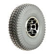 3.00-4 (10x3, 260X85) Foam Filled Drive Wheel Assembly for Golden Alante (GP201/GP202) & Compass (GP600/GP620) Power Chairs, featuring a metal rim and Primo Powertrax knobby tread tire.