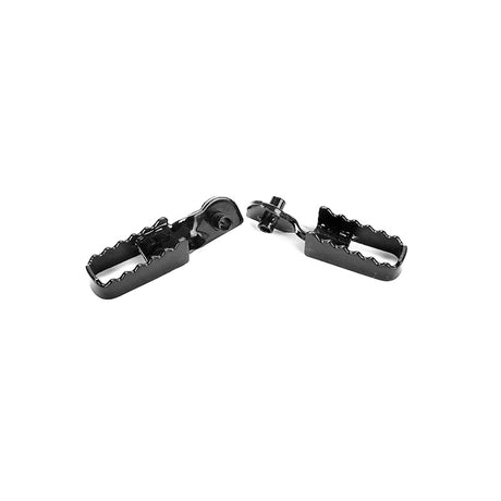 Aluminum Foot Pegs for Motovox MBX10 and MBX11 Mini Bikes, showing a pair of sleek, black metal pegs designed for durability and optimal foot support.