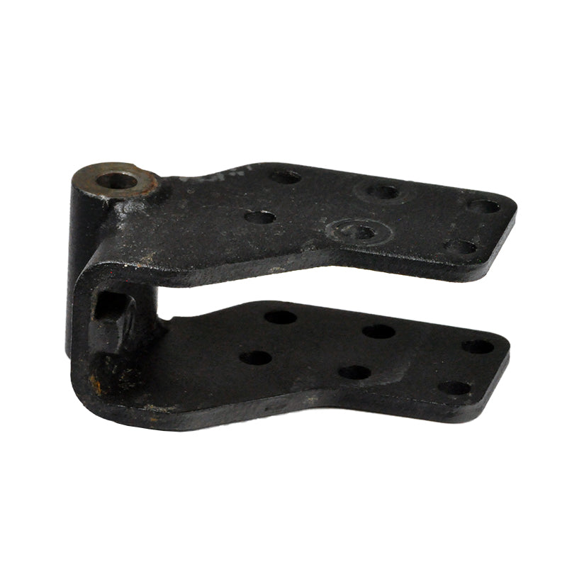 Foot Plate Bracket for the Merits Vision Sport (P326A) power chair, a black metal piece with multiple holes, designed to secure the foot platform to the weldment and enable folding.