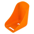 Footrest for the Child Carrier Baby Seat, shown as a single orange plastic component compatible with Sunlite baby seats, designed for both standard steel and Deluxe alloy rack models.