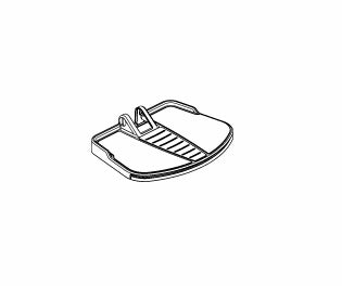 Footrest Platform Assembly for Jazzy Select GT power chair by Pride Mobility, featuring a black and white drawing of the metal pedal and assembly parts, excluding mounting hardware.