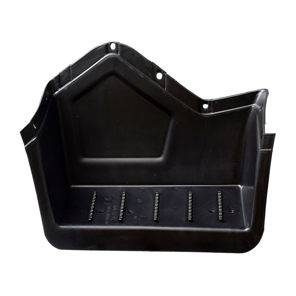 Footrest Platforms for the Razor Dirt Quad, shown as a black plastic container with holes, including necessary hardware for secure installation.