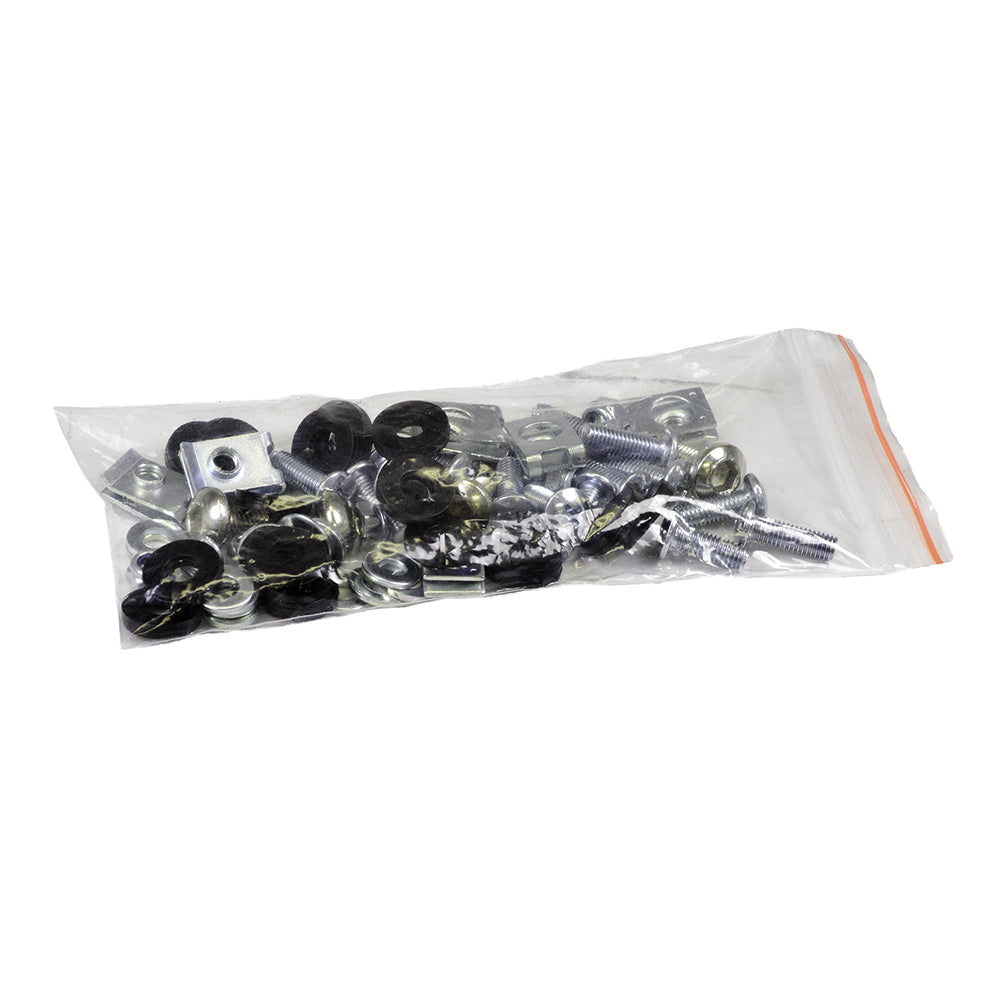 Bag of screws and bolts for securing the Footrest Platforms for the Razor Dirt Quad, ensuring proper and secure installation. OEM part compatible with all versions.