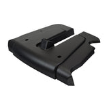 Footrest Shroud Assembly for the Jazzy 610, 1103 Ultra, 1143 Ultra, & Jet 10 Ultra, featuring a sleek black plastic design, ready to replace worn footrests on compatible Jazzy power chairs.