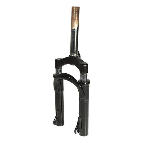 Fork with Suspension for eZip 900, eZip 1000, IZIP I-1000, Schwinn ST1000, showcasing a close-up of a black bicycle fork with a metal tube.