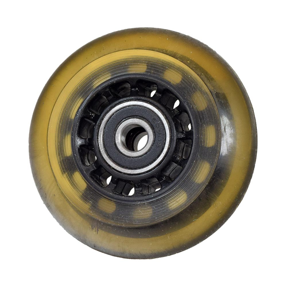 Close-up of the Front Anti-Tip Wheel for the Hoveround® MPV4® and MPV5® (Used), showing the circular design with visible wheel bearings.