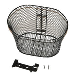 Front Basket Assembly for Pride Legend (SC3000/SC3400), featuring a black basket with a handle, front bracket, and screws, all displayed on a white background.