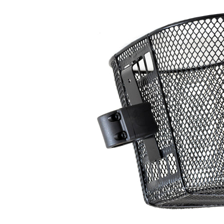 Front Basket Assembly for Pride Revo (SC60) & Pride Revo Sport (SCSP60) featuring a 12x8.50 oval wire basket with a metal handle and complete front bracket.