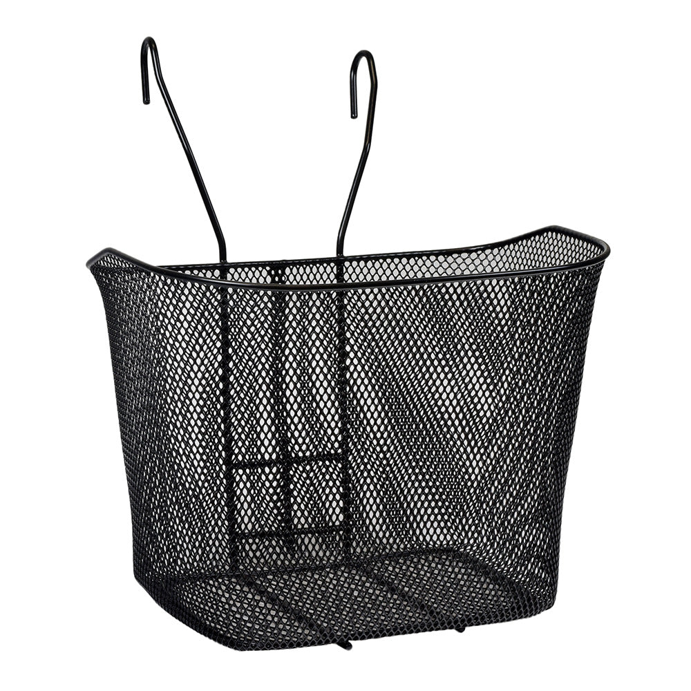 Front Basket Assembly for the Golden Technologies Companion I & II (GC321), featuring a black wire design with two hooks and a handle, ideal for first-generation Companion scooters.