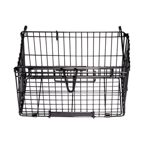 Rear Basket for the Merits Pioneer 1 (S235) and 2 (S245) Mobility Scooters, showcasing a black metal structure with a handle, ideal for carrying items while on the move.