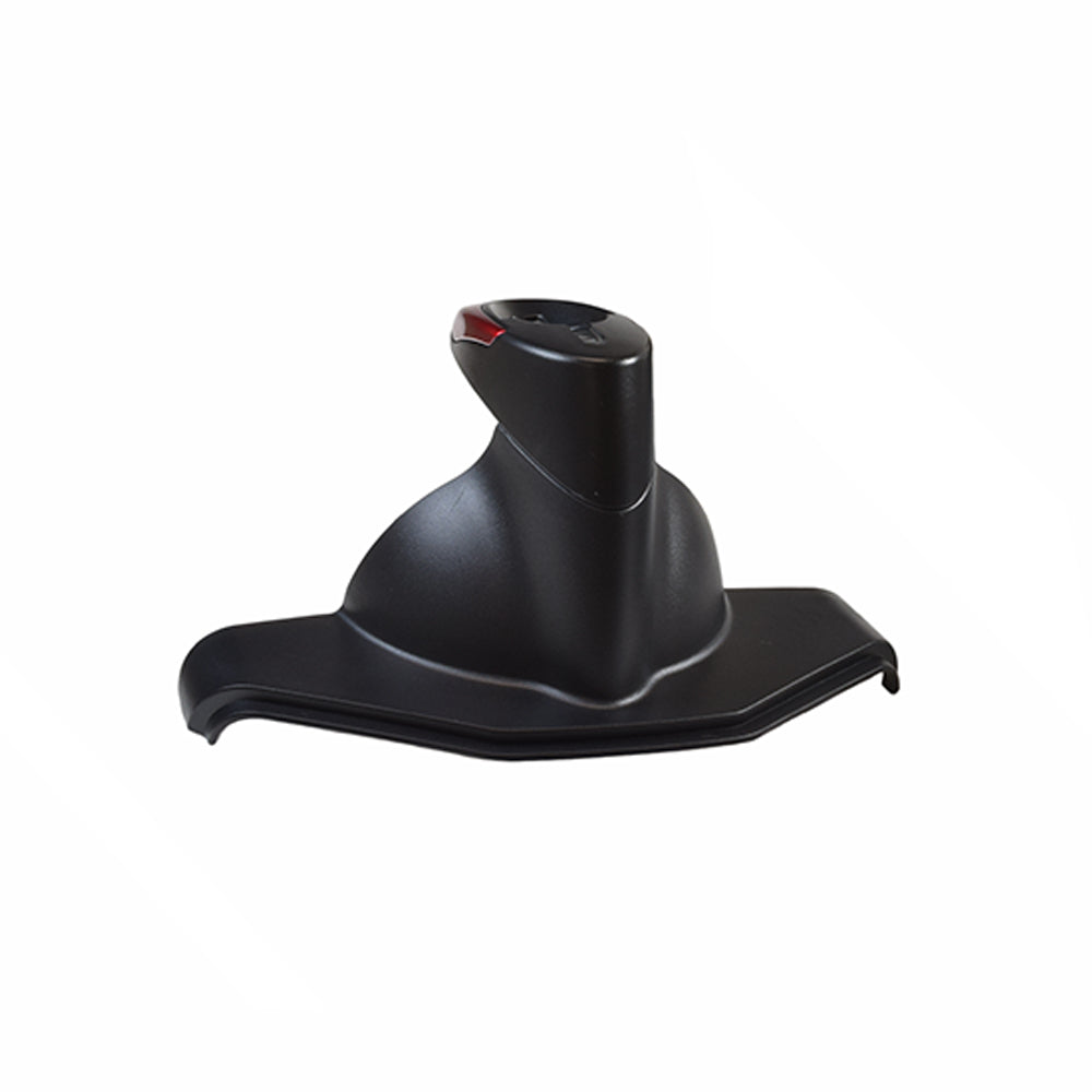 Front Body & Tiller Shrouds with Mat & Reflective Inserts for the 3-Wheel Go Go Elite Traveller Plus (SC53) (Version 2) featuring a black structure with a distinctive red stripe.