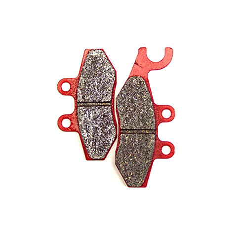 Front Brake Pads for the Vespa GTS and GTV Scooters by Malossi, shown in a close-up, highlighting their detailed design and material, ideal for urban stop-and-go conditions.