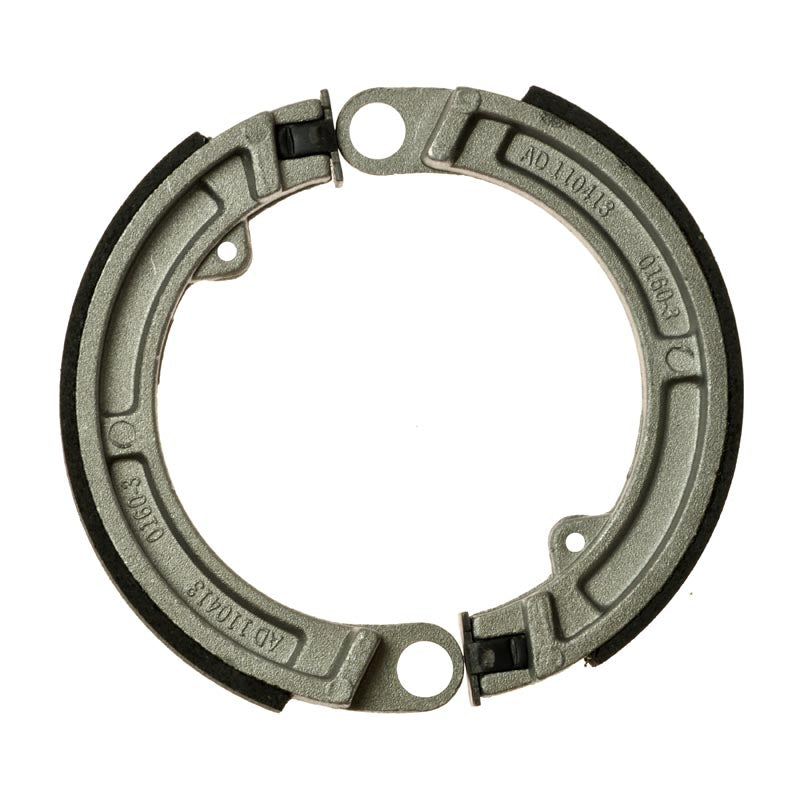 Close-up of the Front Brake Shoe Set for Vintage Vespa 125 & 150 Series Scooters, showcasing a circular metal ring essential for classic models like VBB 150 and VBC 150 Super.