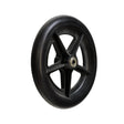 8 Front Caster Wheel for the Drive Lightweight Expedition Aluminum Transport Chair, featuring a black wheel with a metal center and spoke, ideal as an OEM replacement for rear transport chair casters.