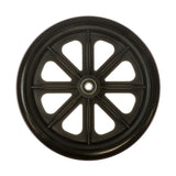 8 Front Caster Wheel for the Drive Deluxe Sentra Full, Viper Plus, Deluxe Fly-Weight Aluminum, and Deluxe Go-Kart Steel Transport Wheelchairs, featuring a black rim and white center.