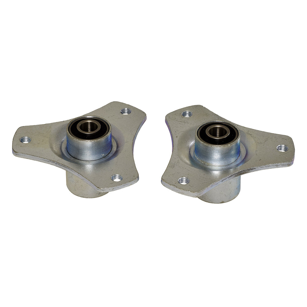 Front Wheel Flanges with Bearings for the Razor Dirt Quad, showing a pair of metal parts with round centers and holes, including four wheel bearings and mounting hardware.