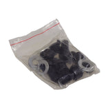 Plastic bag containing black screws, washers, and metal rings for Front Wheel Flanges with Bearings, compatible with all versions of the Razor Dirt Quad. Includes two flanges, four 6001RS bearings, and mounting hardware.