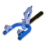 Front Fork for the Razor Trikke E2 electric scooter, featuring a sturdy blue metal construction with a black handle and tube, designed as an OEM replacement to enhance safety and performance.