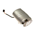 Front LED Light & Horn for Electric Bike Kits, showcasing a close-up of the silver light with a wire, demonstrating its compatibility with 24, 36, or 48 volt electric systems.