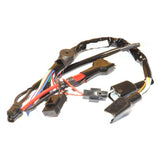 Close-up of the Front to Rear Wiring Harness for the Drive Odyssey (S45200/S45300) mobility scooters, showing intertwined black electrical wires and heat-shrink tubing.