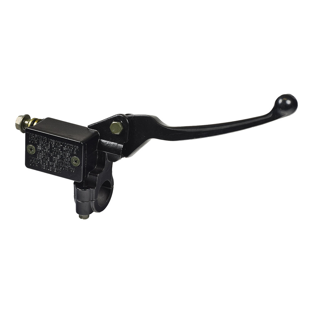 Black Brake Lever with Master Cylinder for the TaoTao ATM50-A1 Scooter, featuring a black handle and a black metal lever with a nut, designed for QMB139 GY6 engines.