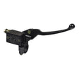 Black Brake Lever with Master Cylinder for the TaoTao CY50-T3 Scooter, featuring a black metal lever and handle, complete with a nut for secure attachment. Ideal for QMB139 GY6 engines.