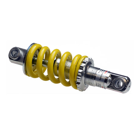 Front Strut/Shock Absorber Assembly for the Jazzy 614 HD, featuring a coiled spring and metal shock absorber.