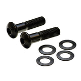 Front Strut/Shock Absorber Assembly for the Jazzy 614 HD, featuring visible black metal screws, washers, and a close-up of a bolt and nut, used for both left and right sides.