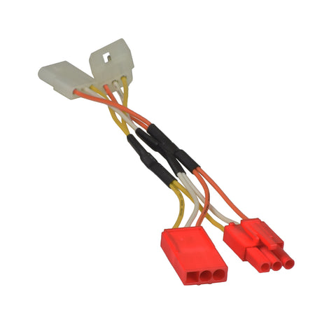 Throttle Harness Adapter for the Drive Medical Bobcat 3 & 4 Mobility Scooters, showing a close-up of multiple connectors and wires, including four 3-wire connectors, two male and two female.