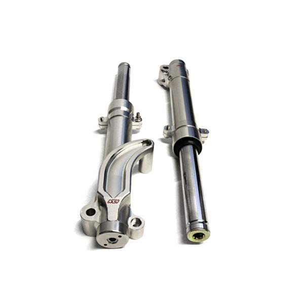 Front Forks for the Honda PCX by NCY, featuring two sleek metal cylinders designed for enhanced rigidity and superior handling, ideal for upgrading your scooter's performance and appearance.