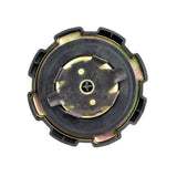 Fuel Cap for Motovox MGK10, MGK11, and MGK12 Go Karts, featuring a close-up view of the black and gold metallic circular object with intricate pipe details.