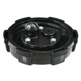 Fuel Tank Cap (Gas Cap) for Baja Wilderness Trail 250 and 400 ATVs, featuring a black round design with visible screws on the side.