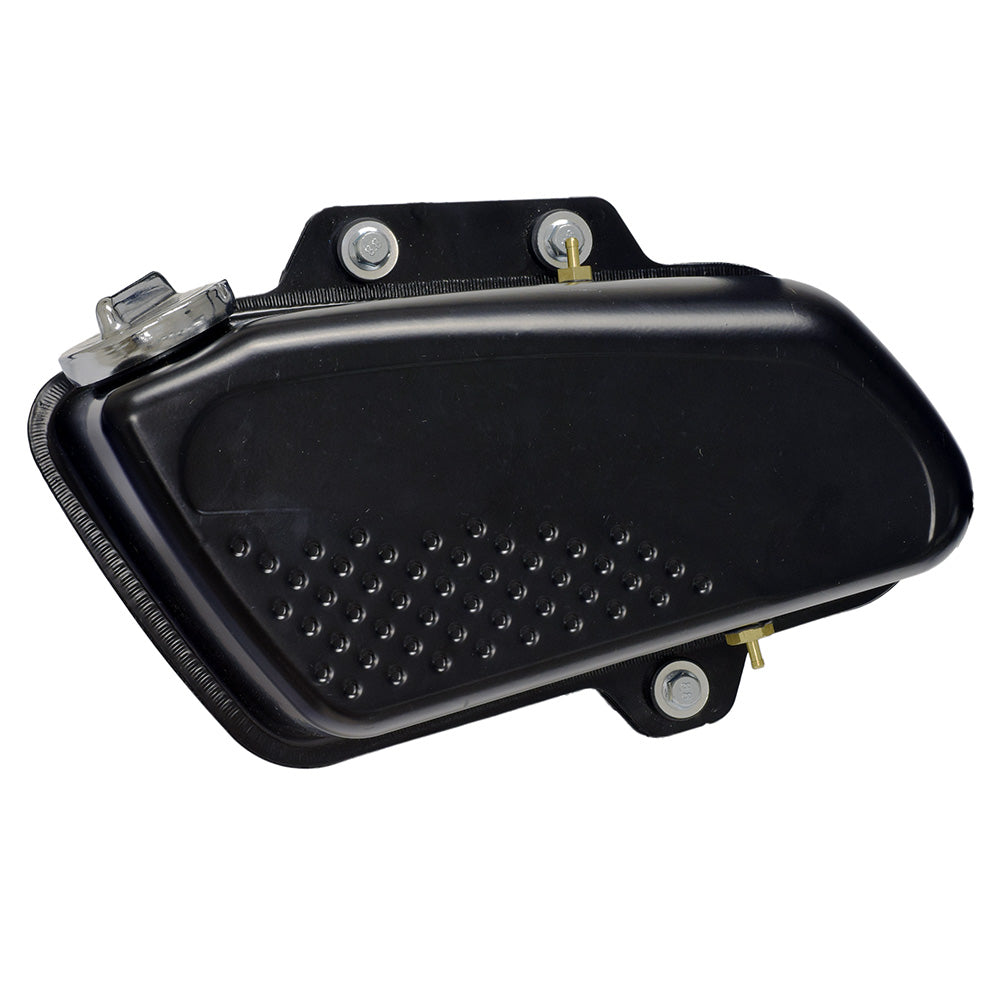 Fuel Tank for the Motovox MVS10, a black plastic object featuring visible screws, shown without the fuel cap.