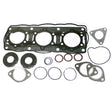 Full Gasket Set for Arctic Cat Snowmobiles (1979-2000) featuring various gaskets, seals, and a metal triangle piece with holes. Includes oil seals with stainless steel springs for enhanced performance.