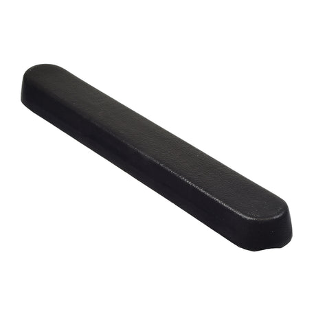 14 Full Length Black Urethane Armrest for Wheelchairs, shown with a black rectangular design, ideal for full arm support with adaptable hole spacing.