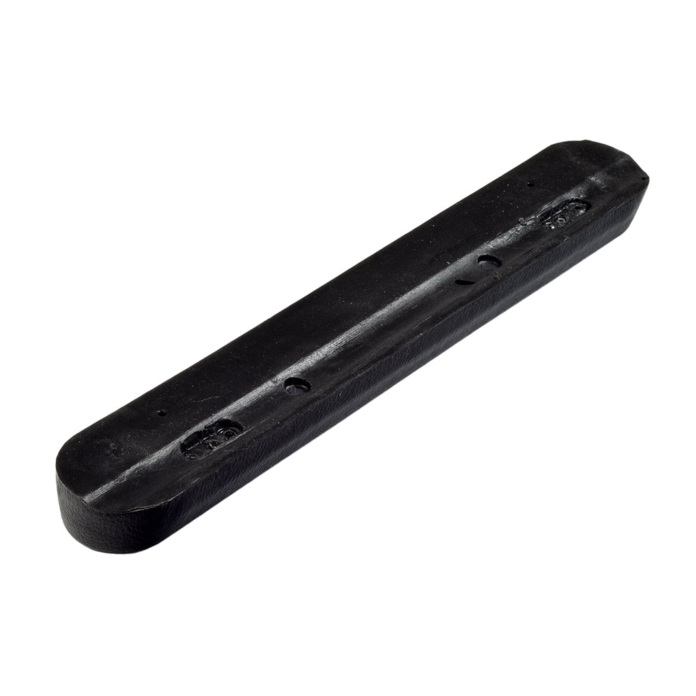 14 Full Length Black Urethane Armrest for Wheelchairs, featuring a black rectangular design with multiple holes for adjustable installation, offering full arm support and compatibility with various hole spacings.